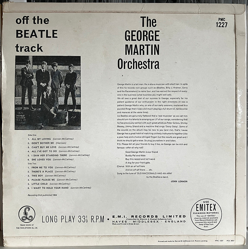 George Martin Orchestra - Off The Beatle Track, 1964 NM/VG+ The Beatles