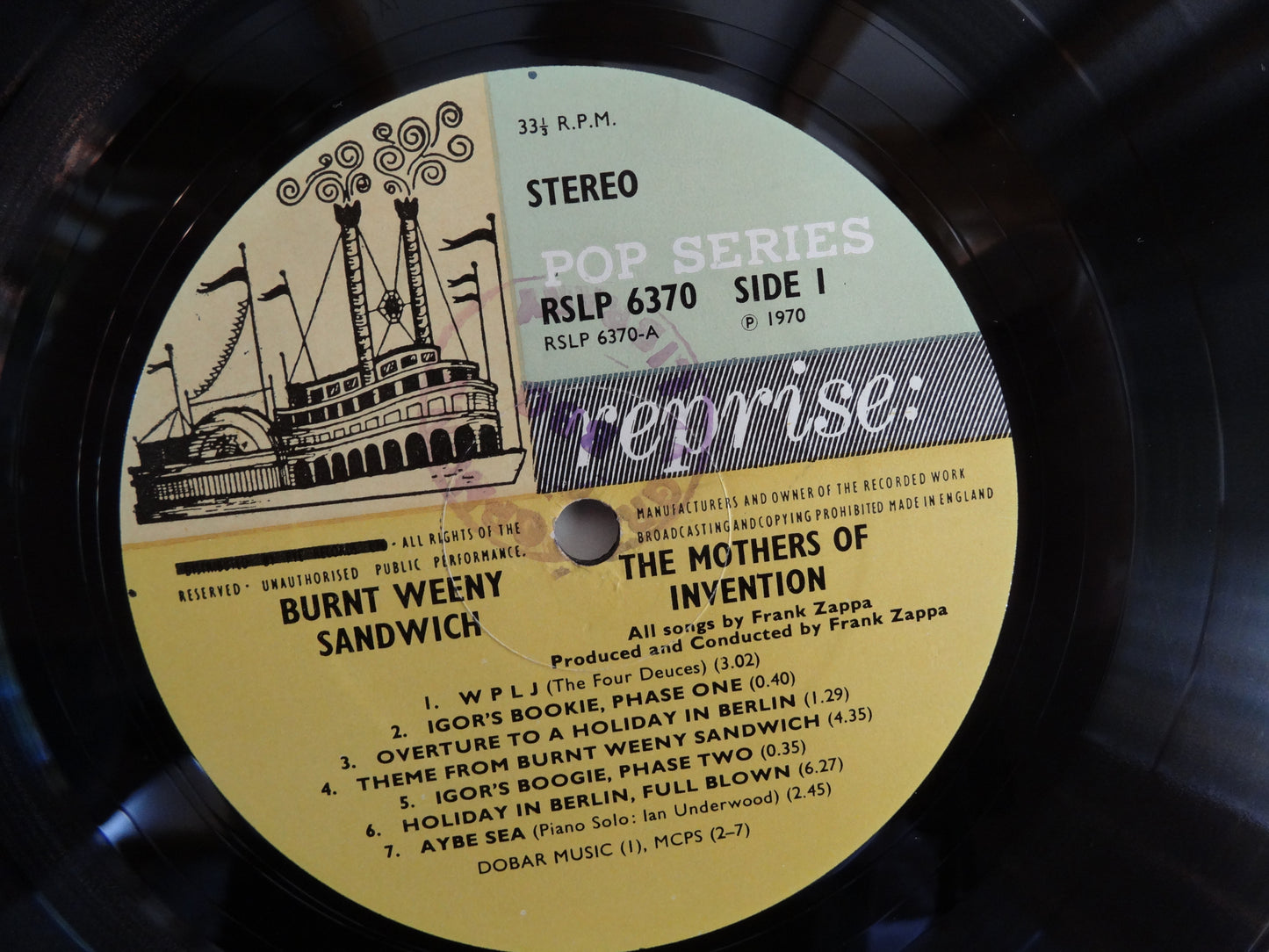 The Mothers Of Invention - Burnt Weeny Sandwich, LP, UK1970