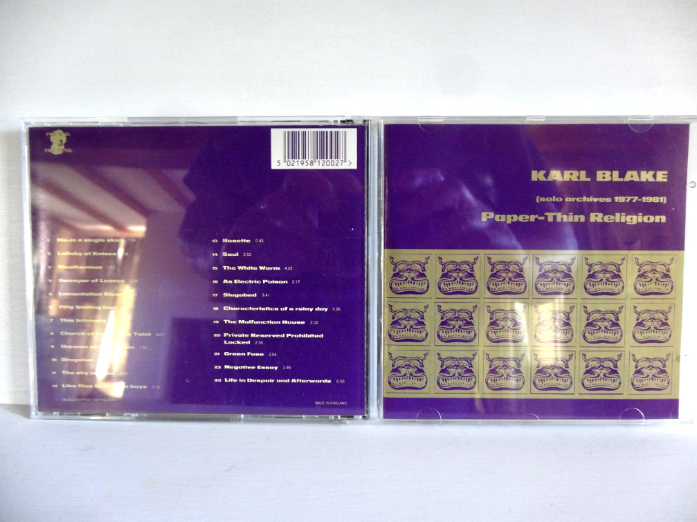 Karl Blake - Paper Thin Religion (solo 1977-1981), CD