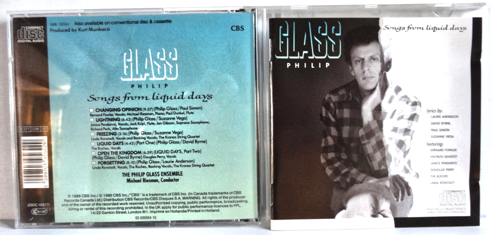 Philip Glass - Songs From Liquid Days, CD, 1986
