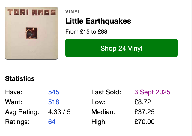 Tori Amos - Little Earthquakes, LP, EU1992