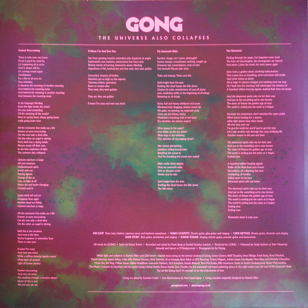 Gong - The Universe Also Collapses, LP (pink vinyl), 2019