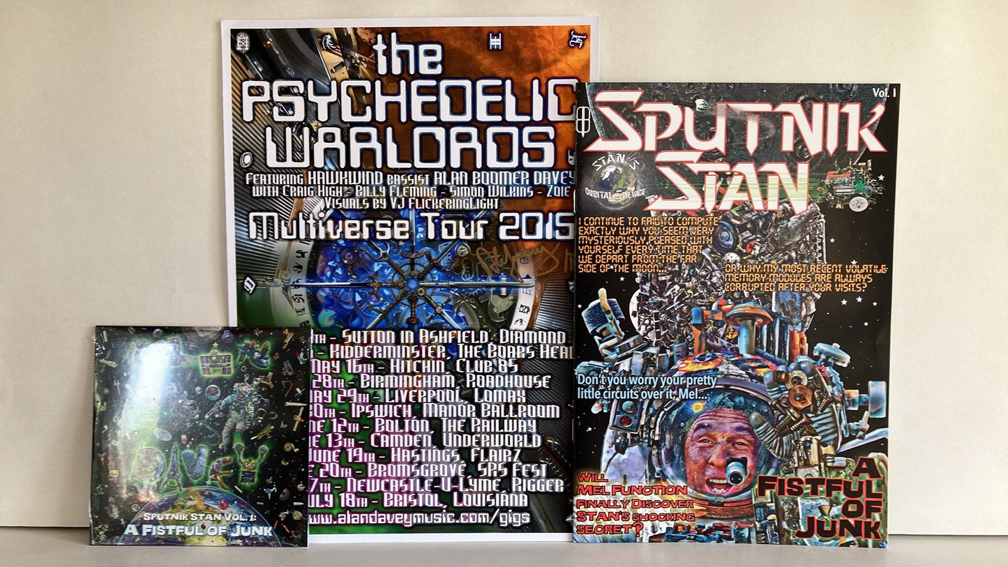 Alan Davey - Sputnik Stan Vol. 1: A Fistful Of Junk - CD, poster, comic, 2015